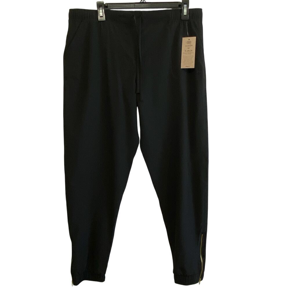 NWT Albion Jetsetters Black  Drawstring Pull up Joggers Women's Size Large